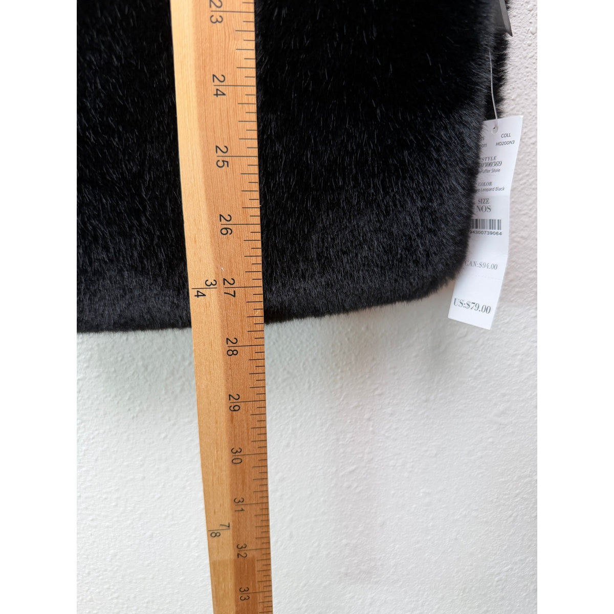 NWT White House Black Market Black Faux Fur Wrap Women