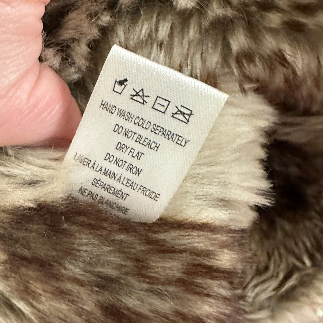 Billabong Pink Black Blue Knit with Faux Fur Trapper Hat OS