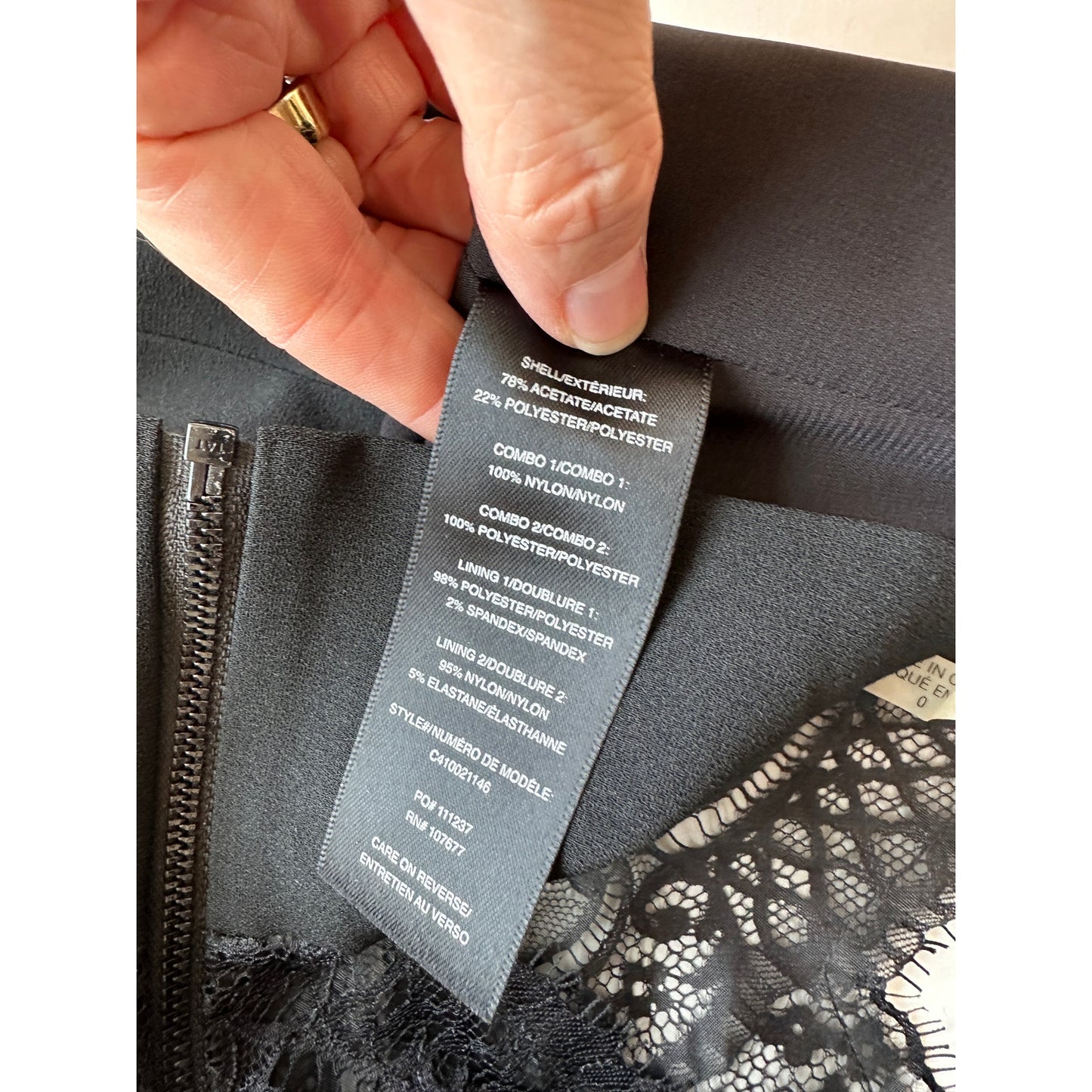 Alice + Olivia Crepe de Chine Black Lace Going Out Crop Top 0