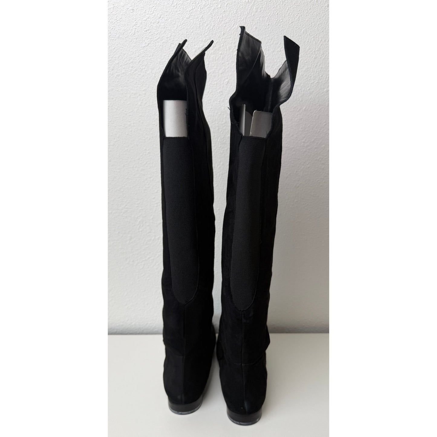 French Sole Pandora Black Suede Knee Boots Womens 8.5
