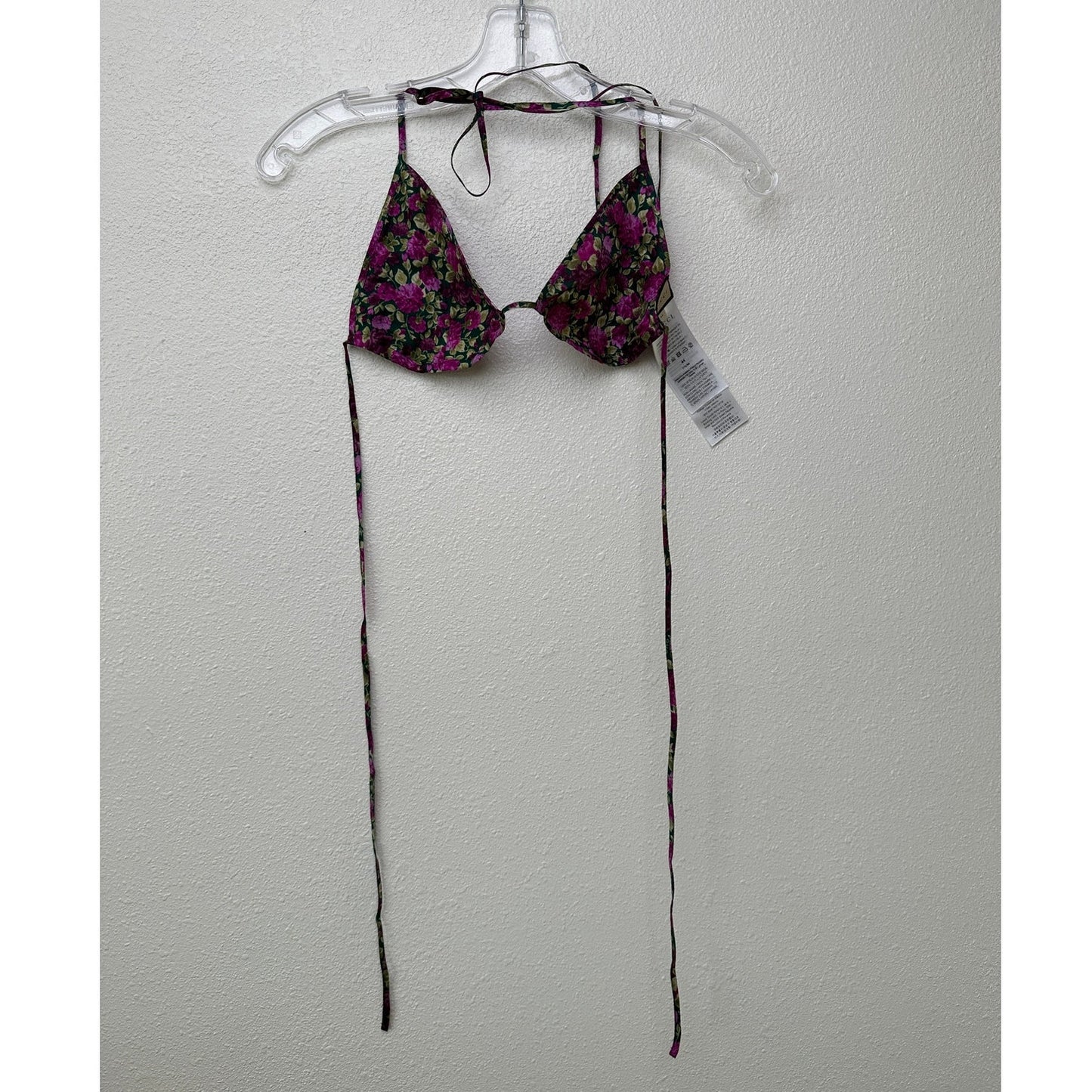 NWOT Gucci Silk Floral Triangle Bikini Top IT 44 / US 8 / M