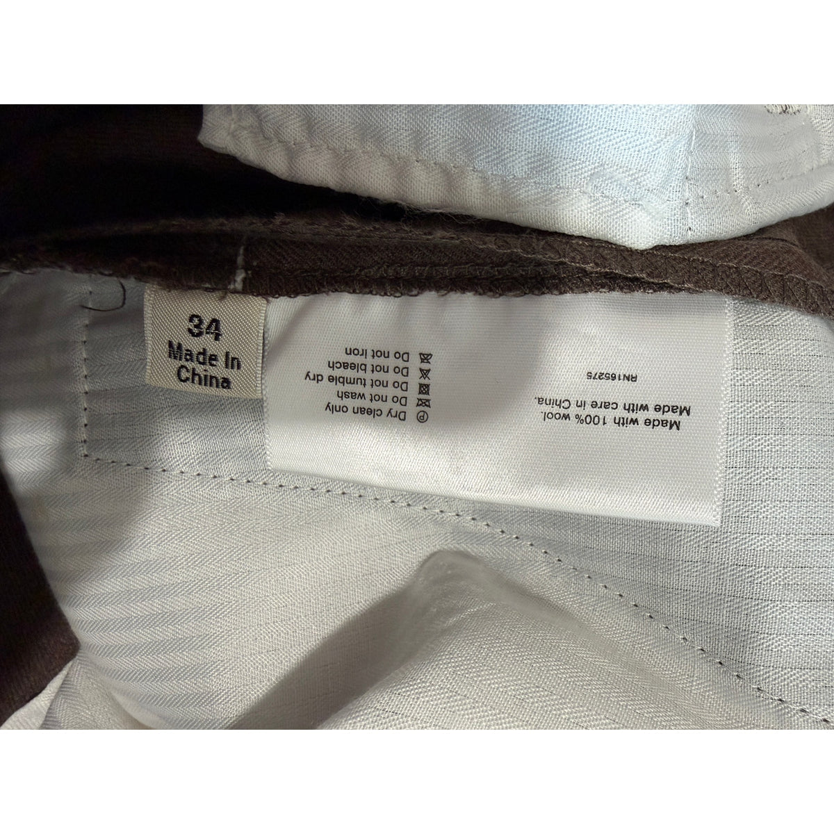 California Arts Brown Wool Pleated Trousers Men 34