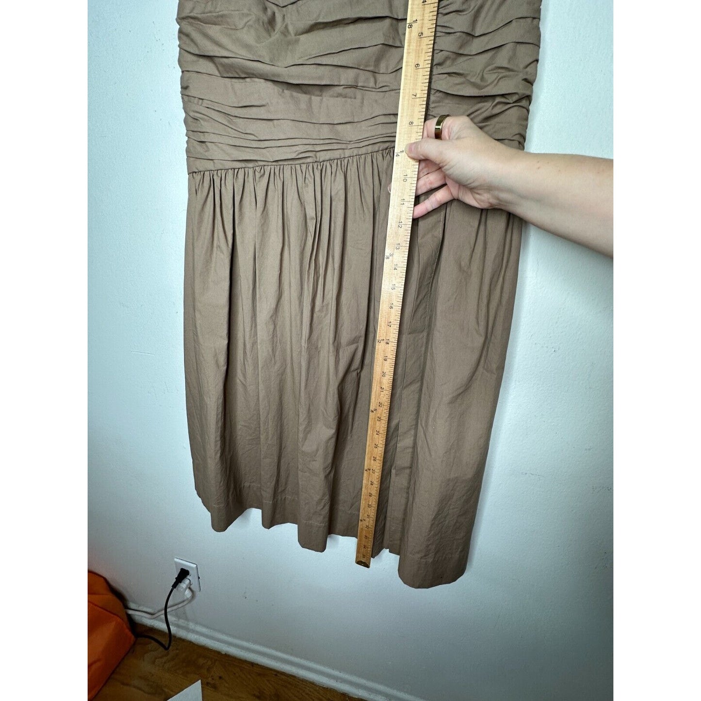 NWT BEC + BRIDGE 2-Piece Mocha Sweetheart Neck Bandeau & Pleat Gathered Skirt 2