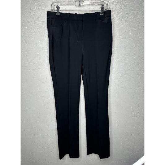 Theory Black Max 2 Edition Zip Front Slit Pockets Center Crease Pants 6