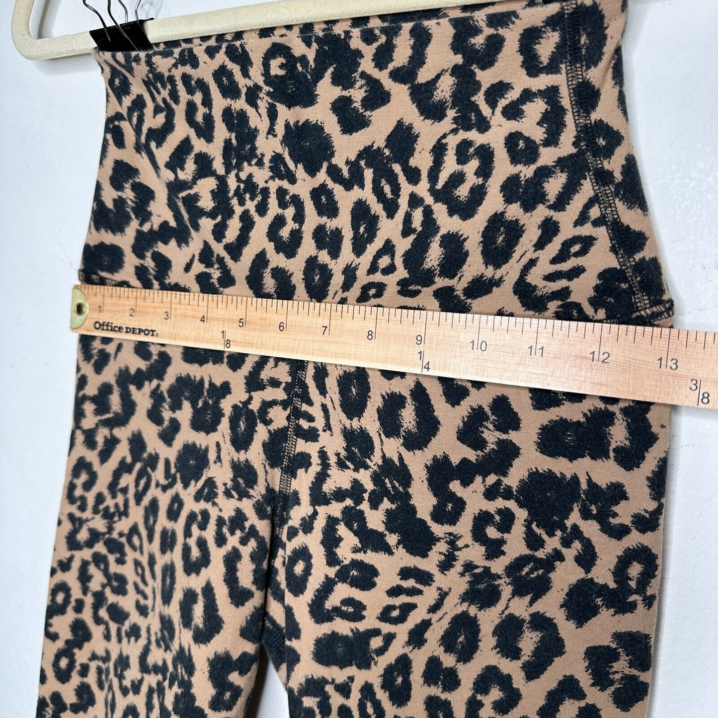 LNA Leopard Print High Band Waist Silhouette Biker Shorts Cotton Spandex Small