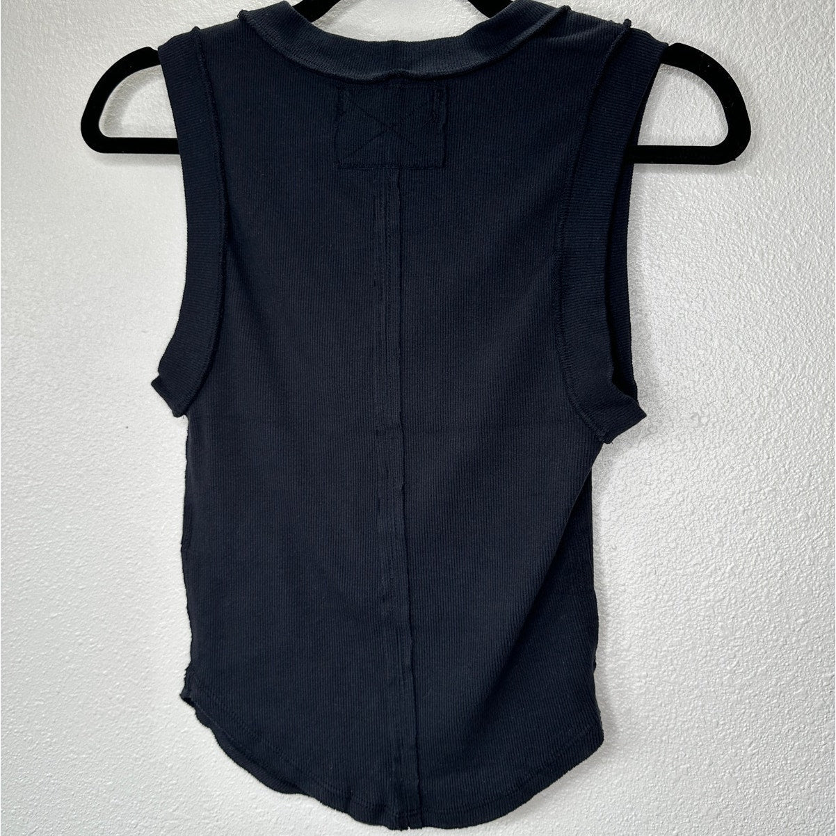 We The Free Black Round Neck Sleeveless Kate Shirt Ribbed Tank Top S