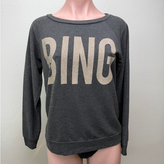 Anine Bing sweater gray graphic logo women US S crewneck