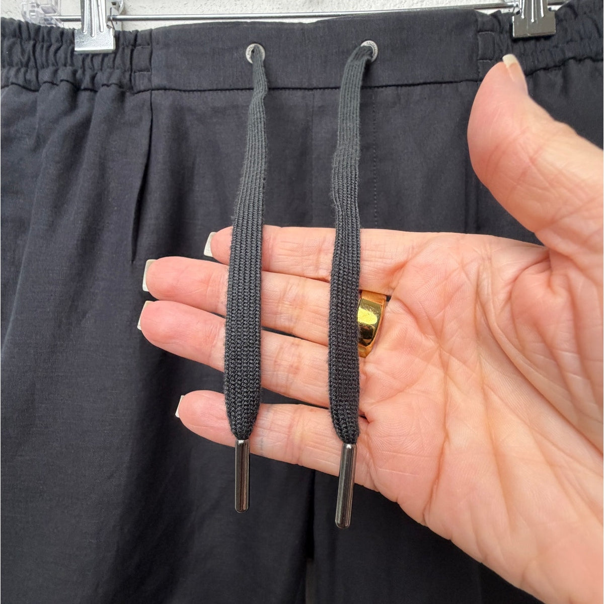 Ralph Lauren Purple Label Black Linen Pleated Drawstring Shorts Men's US M