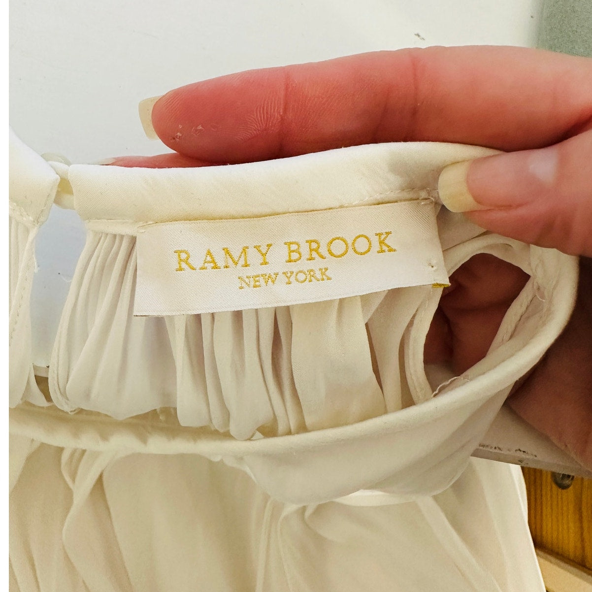 Ramy Brook White Paris Sleeveless High Neck Ruched Smocked Waist Mini Dress S