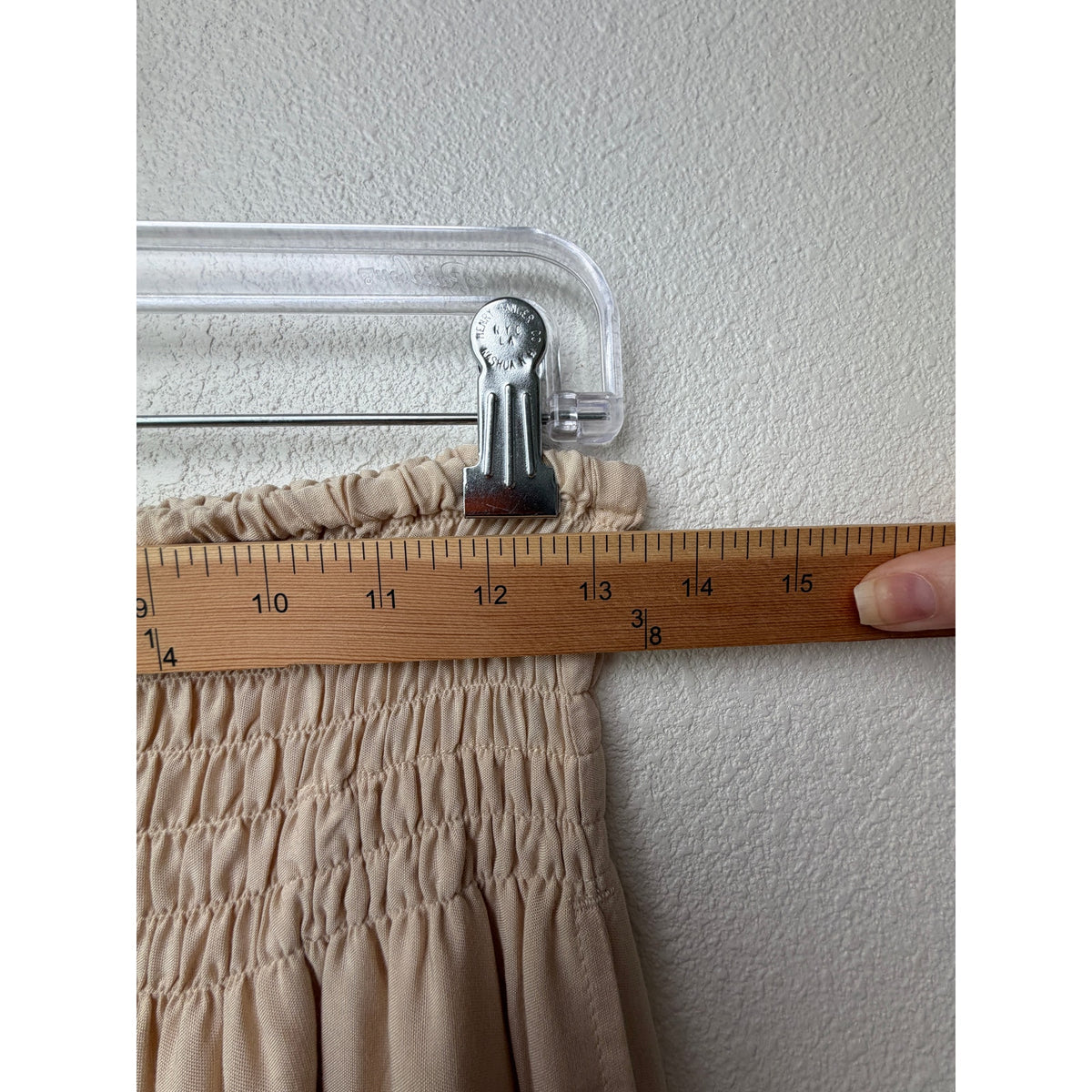 PIYOGA Beige Smocked Palazzo Pants Women US 0-12