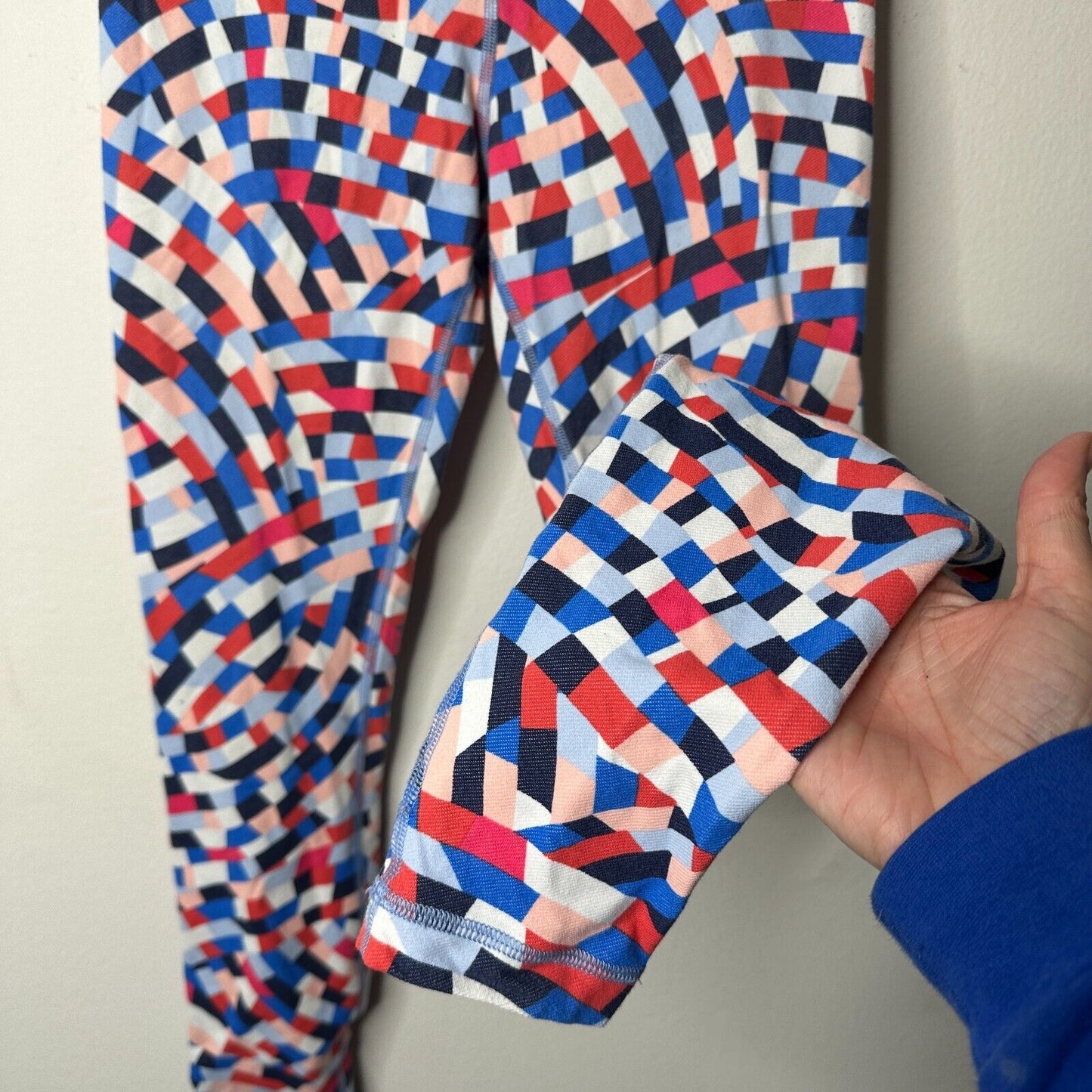 Lululemon Wunder Under Multi Blue Red White Geometric Capoeira Leggings 8