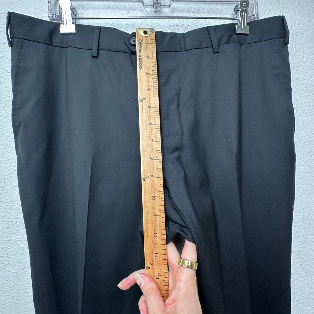 Lanvin Wool Dress Pants Black Men US 36 (EU 52) Flat-Front Trousers
