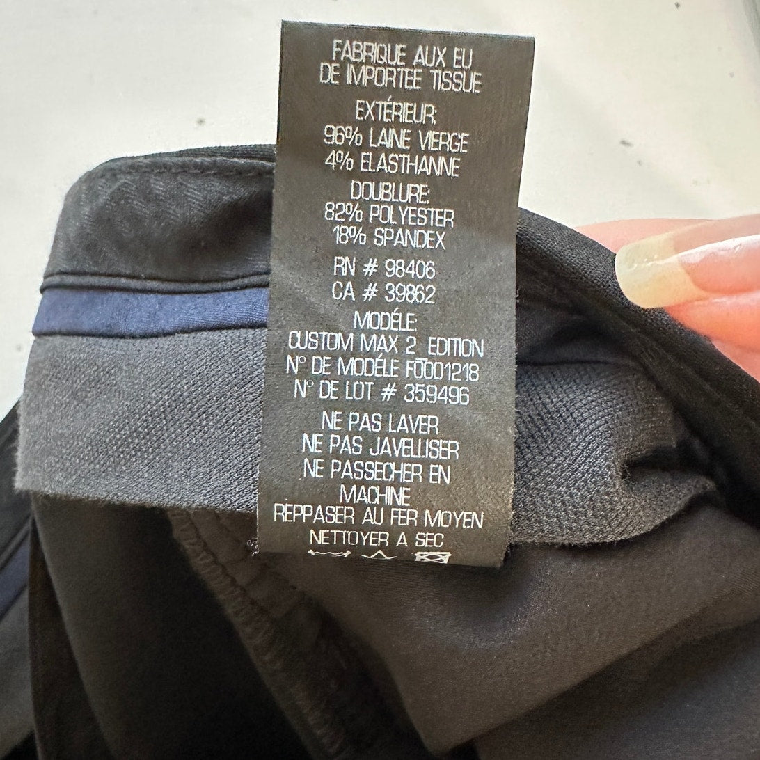 Theory Black Max 2 Edition Zip Front Slit Pockets Center Crease Pants 6