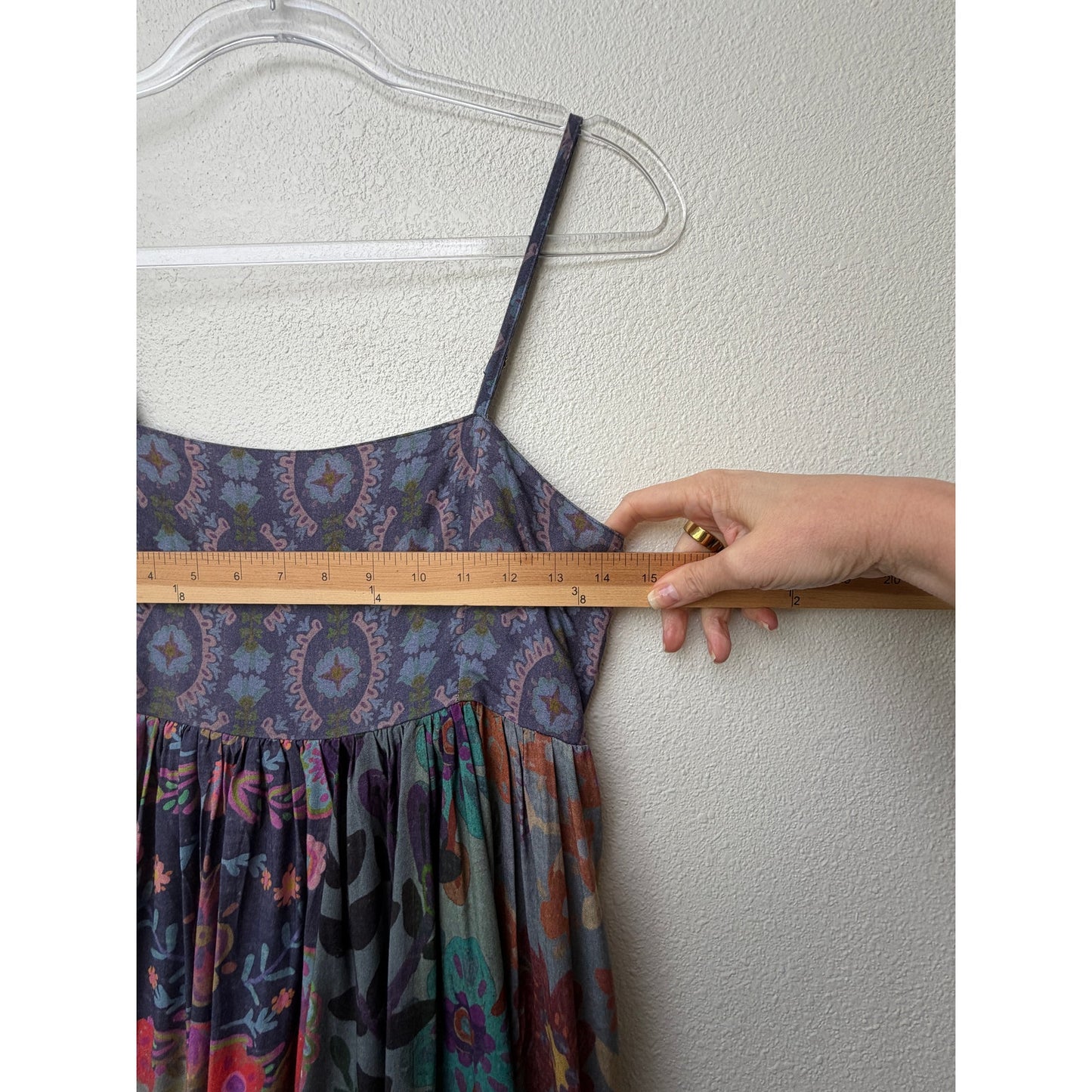 Natural Life Womens Blue Patchwork Maxi Dress S