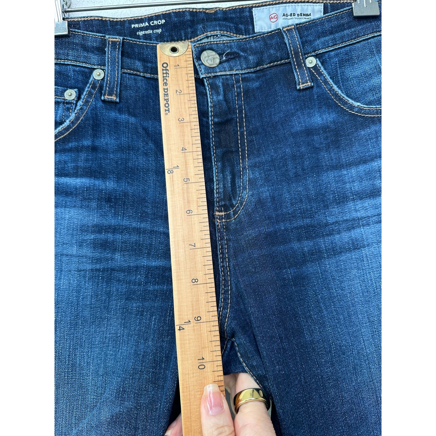 AG Jeans Prima Crop Cigarette Jeans Blue Women’s 31 Ankle Mid Rise