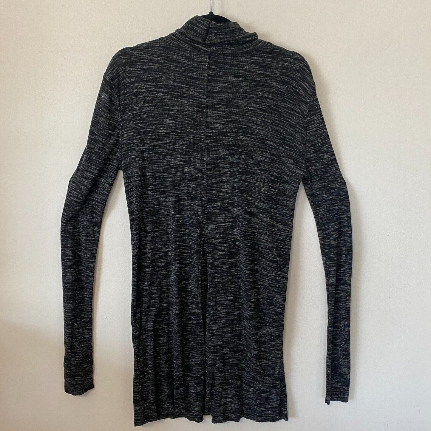 We The Free Stone Cold Split Back Long Sleeve Turtleneck Top Black Gray Medium