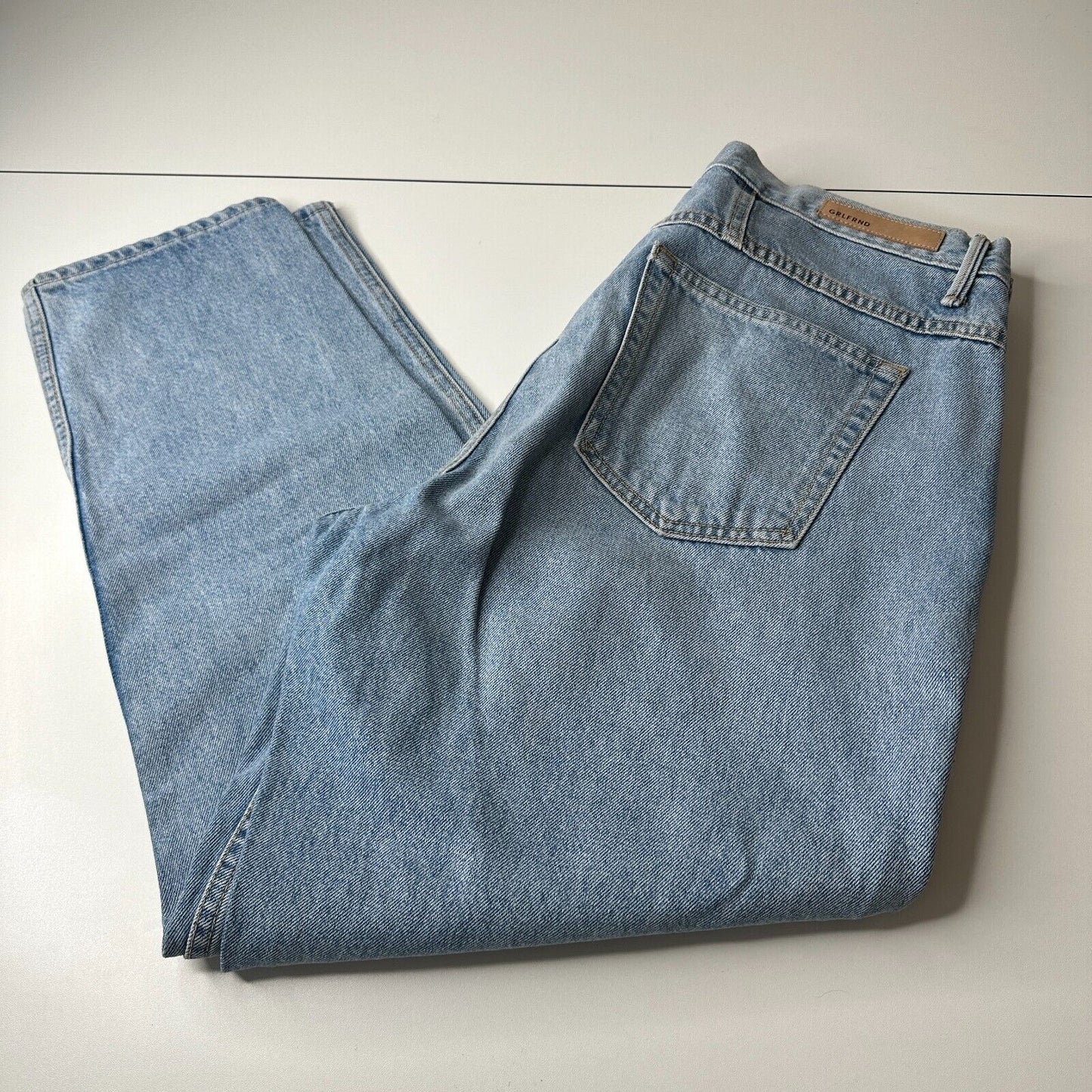 GRLFRND Dree Light Wash In My Time Crop Jean Hidden Button Fly Straight Leg 31