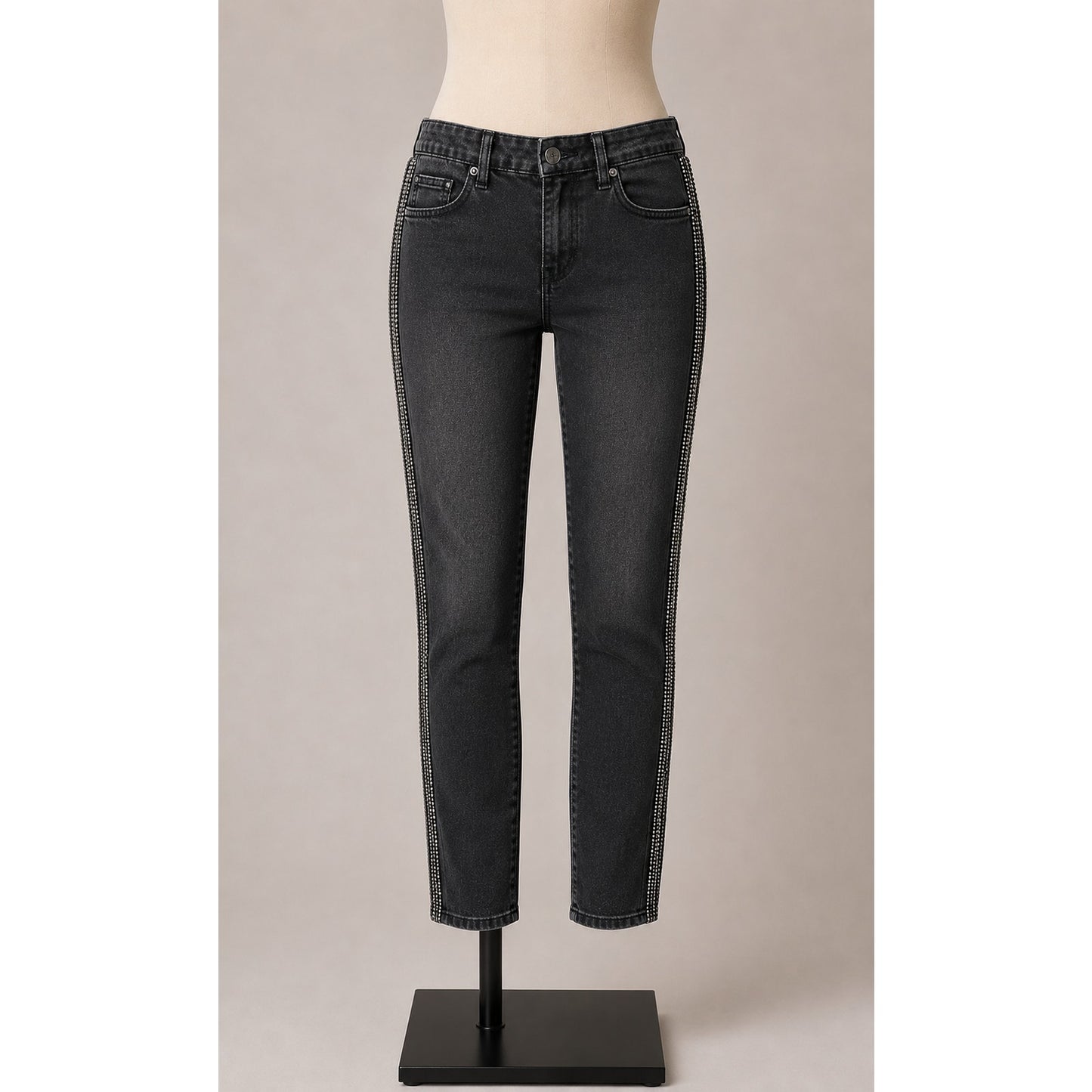 NWOT Armani Exchange J69 Super Skinny Lift Up Mid-Rise Dark Gray Jeans 27