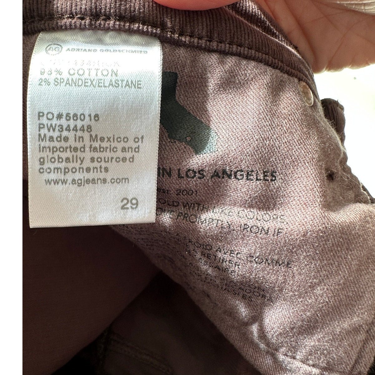 Adriano Goldschmied Prima Corduroy Cigarette Jeans Brown Women 29