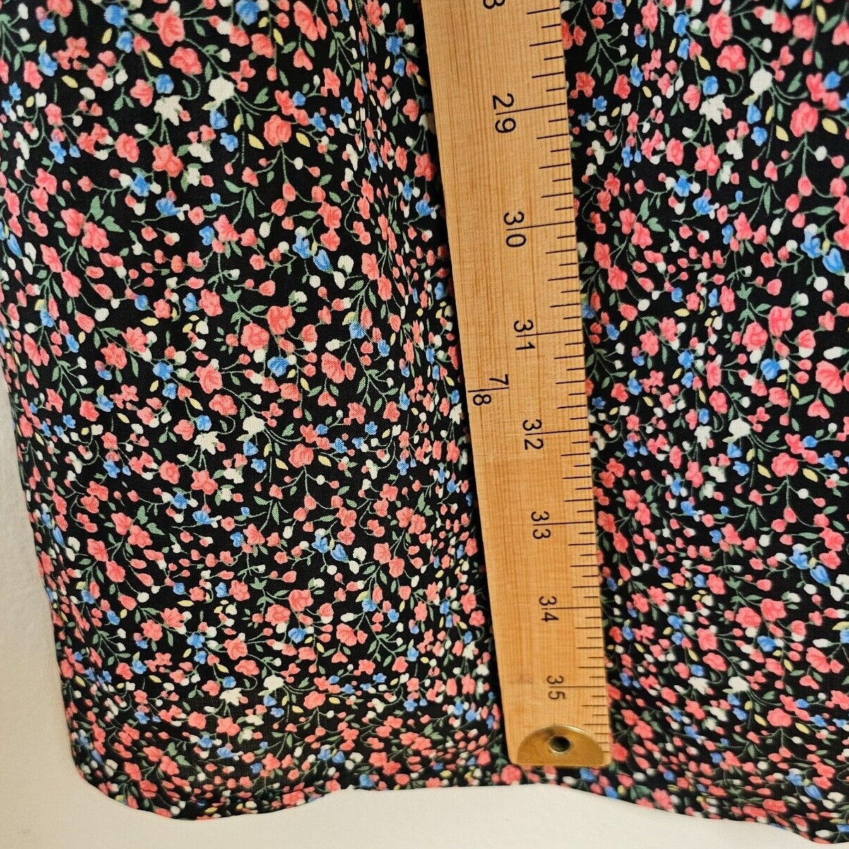 Polly Black Pink Blue Floral Print VNeck Spaghetti Strap Side Slit Dress 6