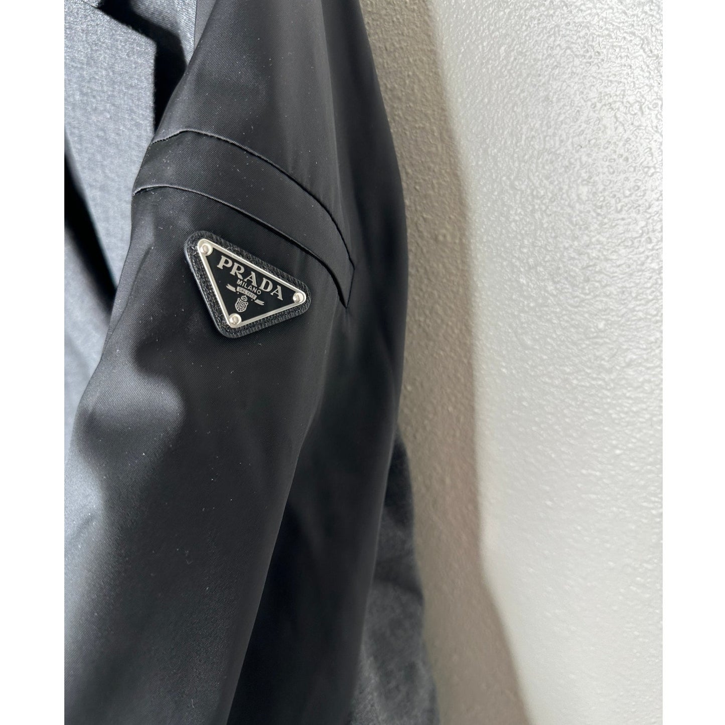 Prada Single Breasted Wool ReNylon Jacket Elasticized Cuff Retail $4700 42 / XL