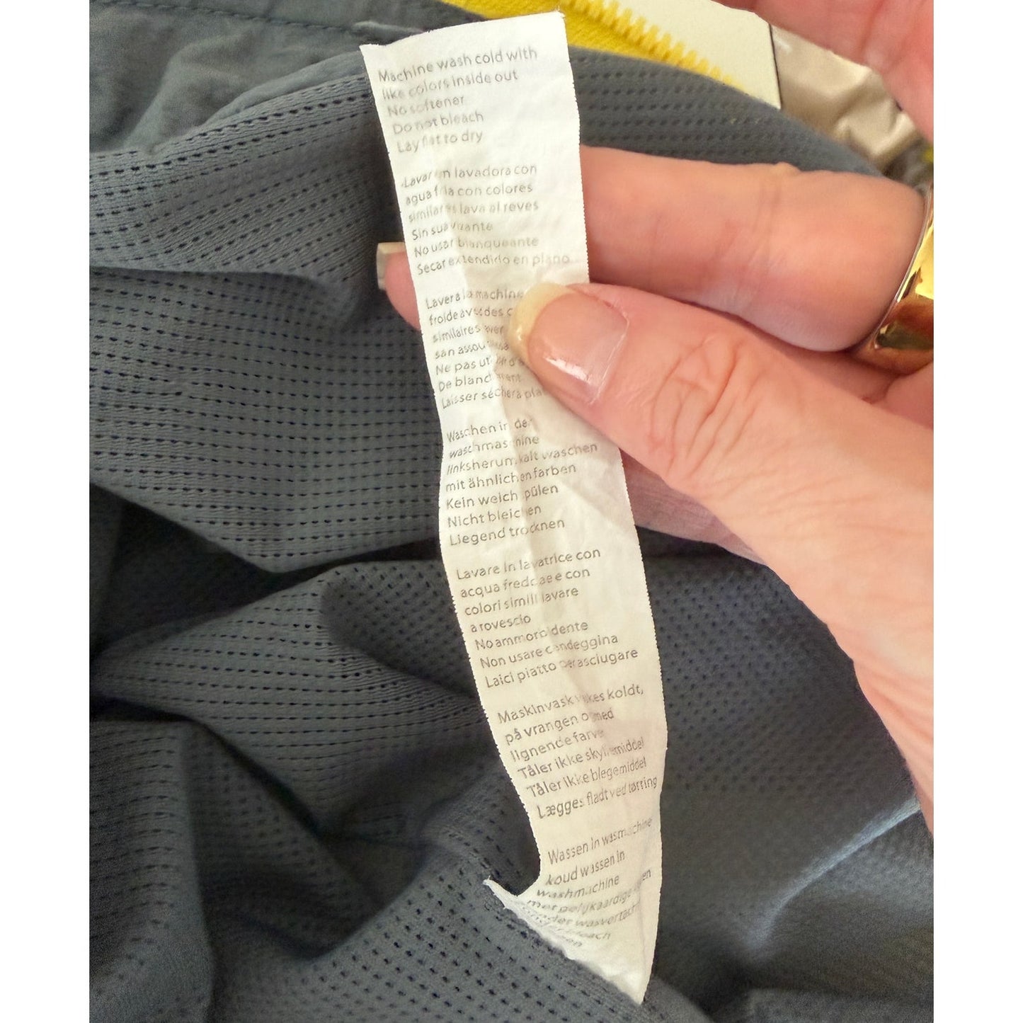 Fabletics Alayia Color Block Windbreaker Jacket Gray White Yellow Size S