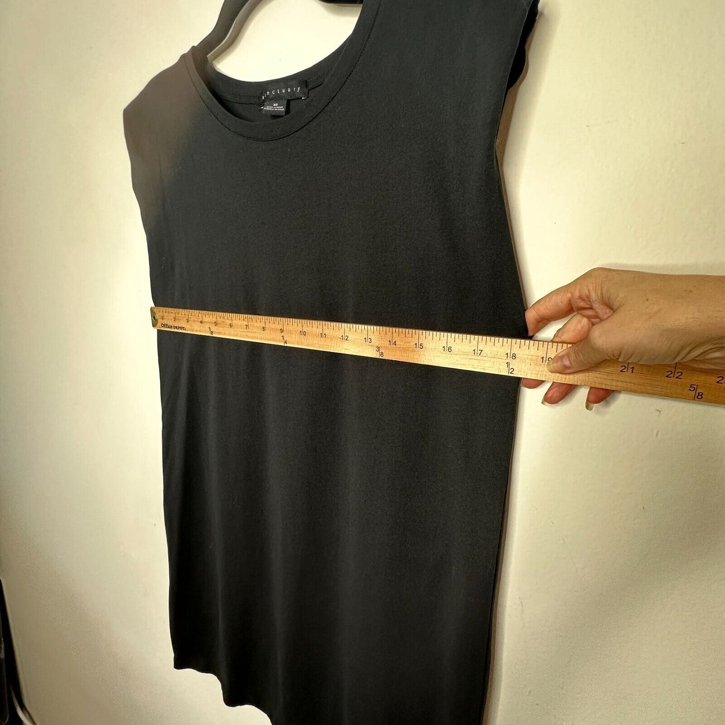 Sanctuary Cute Black Cotton Crewneck Sleeveless Drop Armhole Pullover Dress XS