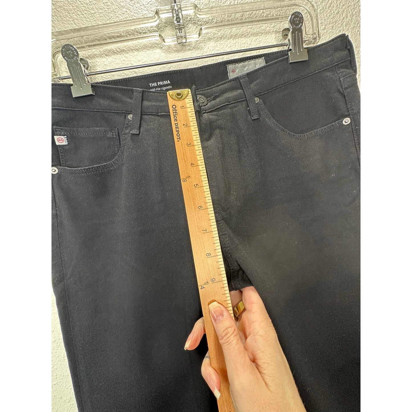 AG The Contour Black Prima Mid-Rise Cigarette Skinny Jean 29