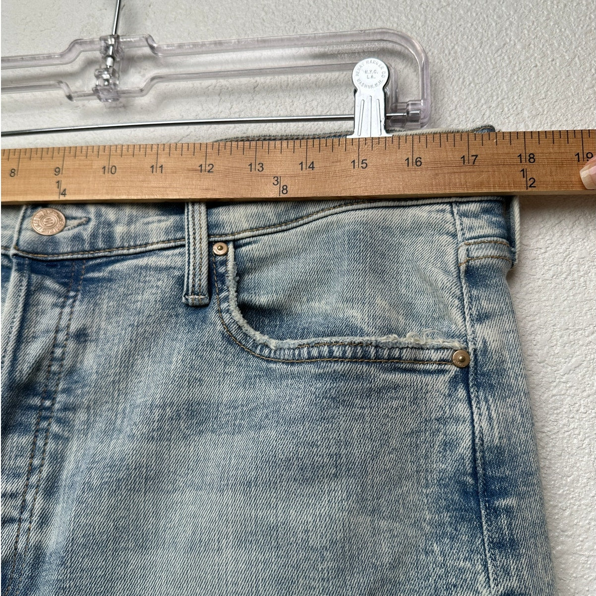 Mother Tomcat Straight Jeans Blue 33 Button Fly Marrakesh Days