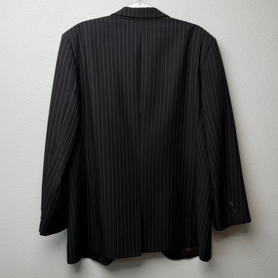 Hugo Boss Black Pinstripe Wool Mohair 2 Pc Suit Men’s 46R
