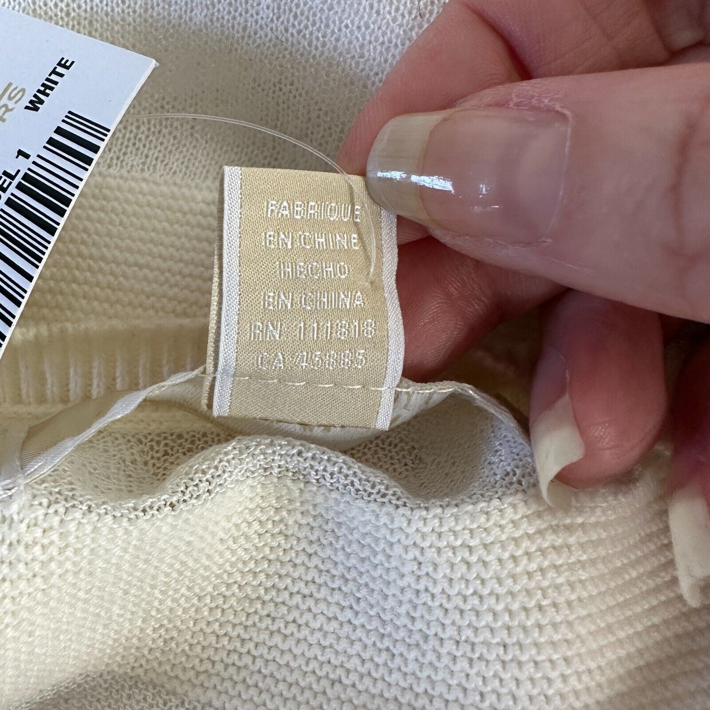 NWT Michael Kors Cream and Sheer Stripes Sleeveless Deep Scoop Neck Tank Top SM