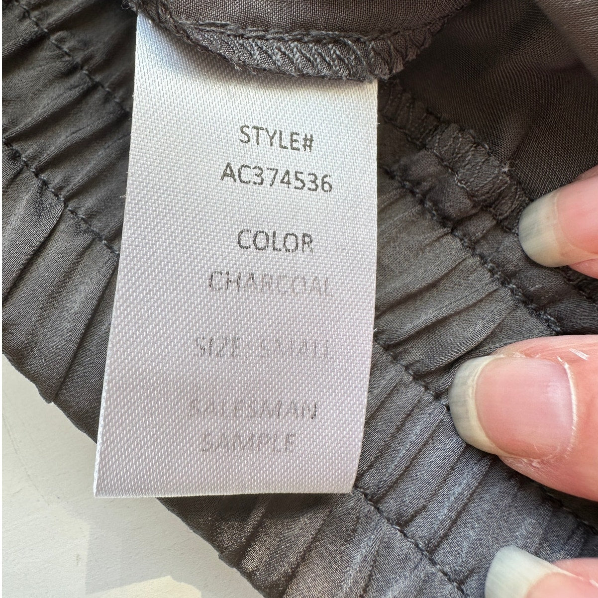 Sadie & Sage Gray Satin Utility Pocketed Elastic Waist Jogger S