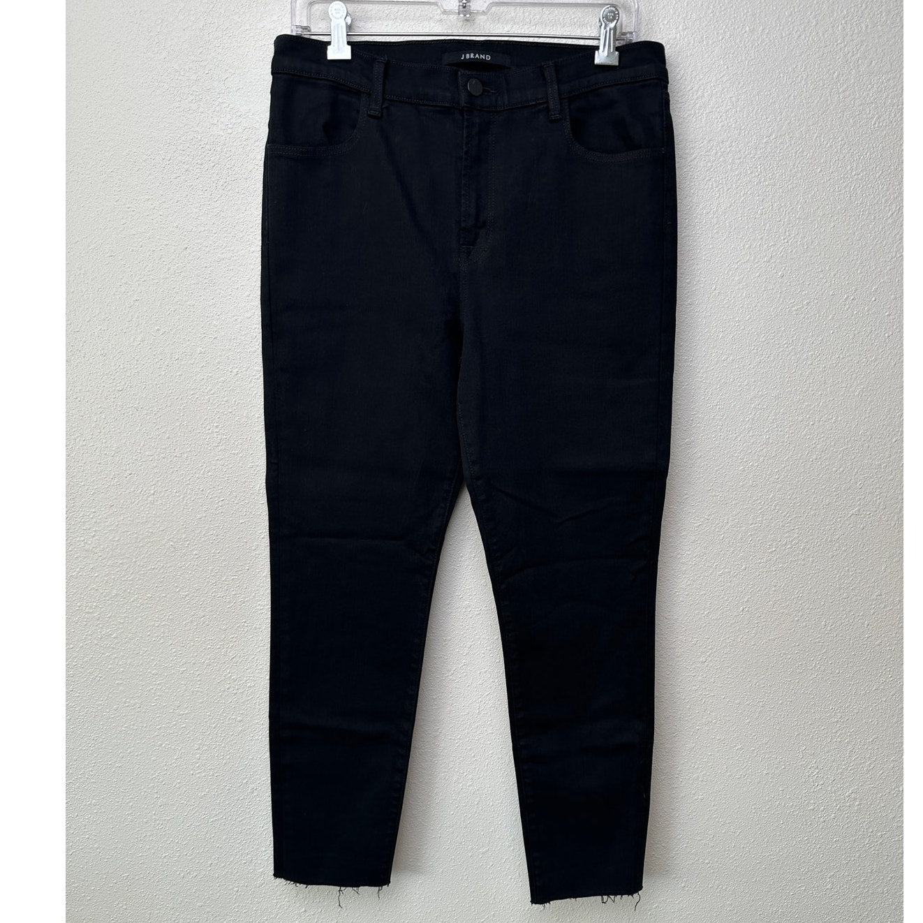J Brand Alana Vesper High-Rise Skinny Jeans Black Women’s 31 Raw Hem