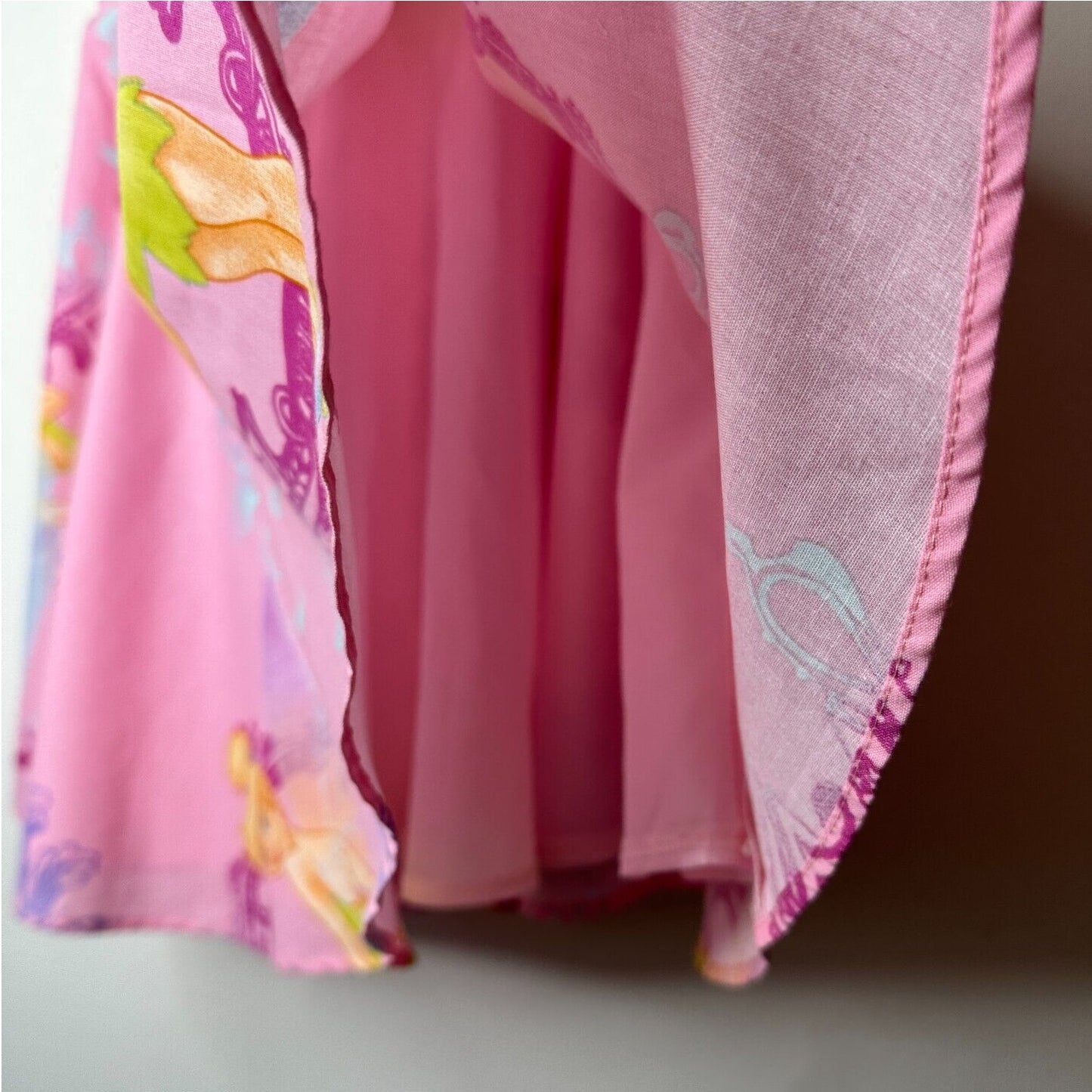 RARE Vintage Pink Tinker Bell Print Circle Skirt Lined Zip & Button Close S