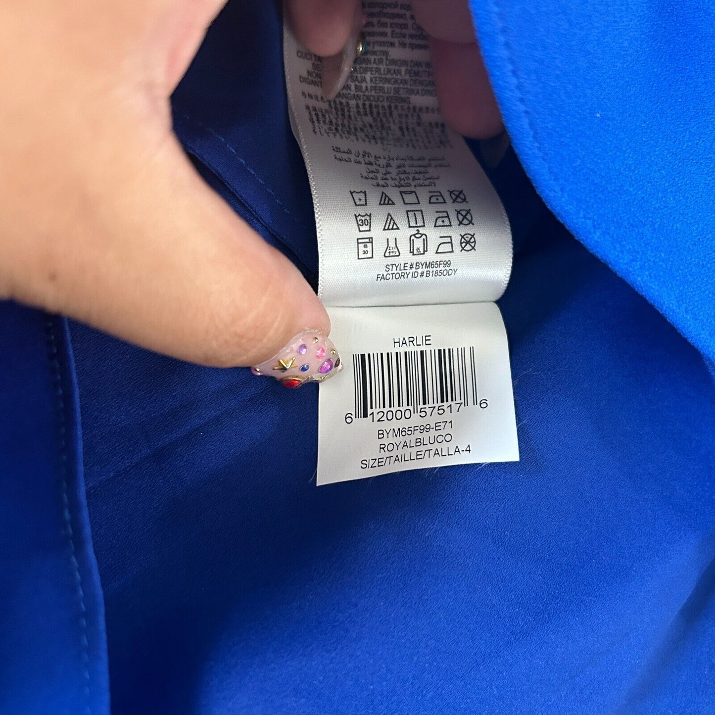 NWOT BCBGMAXAZRIA Royal Blue Harlie Criss-Cross Keyhole Front Pleated Mini Dress