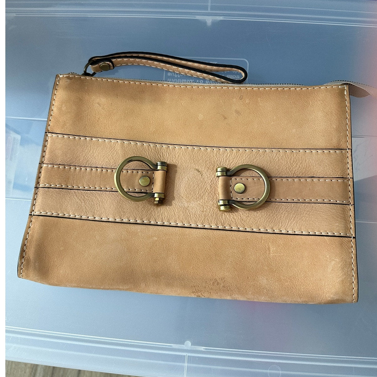 Pratesi Firenze Raggioli 455 Bruce Leather Wristlet Clutch