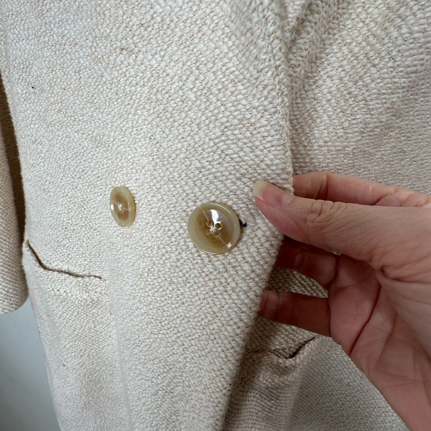 Sanctuary Cream Longline Knit Blazer 2 Button, Pocketed, Effortless Chic XSP