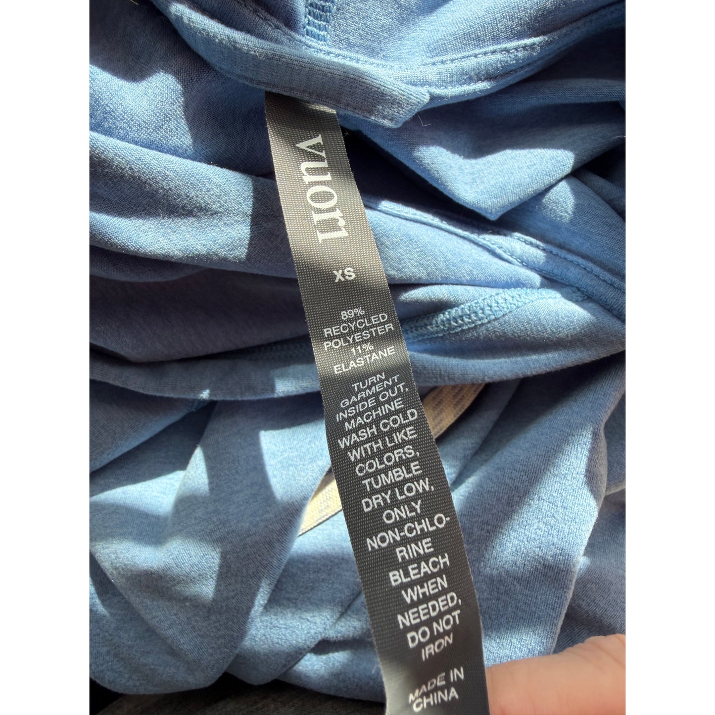 Vuori Blue Hooded Crop Sweater XS Lightweight Long Sleeve Pullover Women