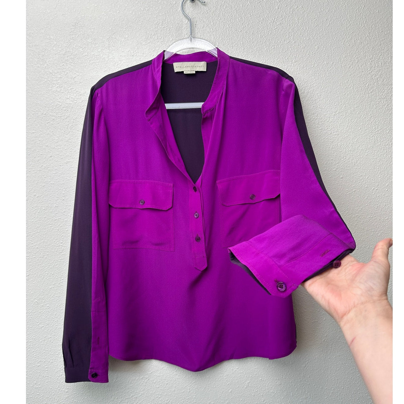 Stella McCartney Blouse Purple Women US10 100% Silk