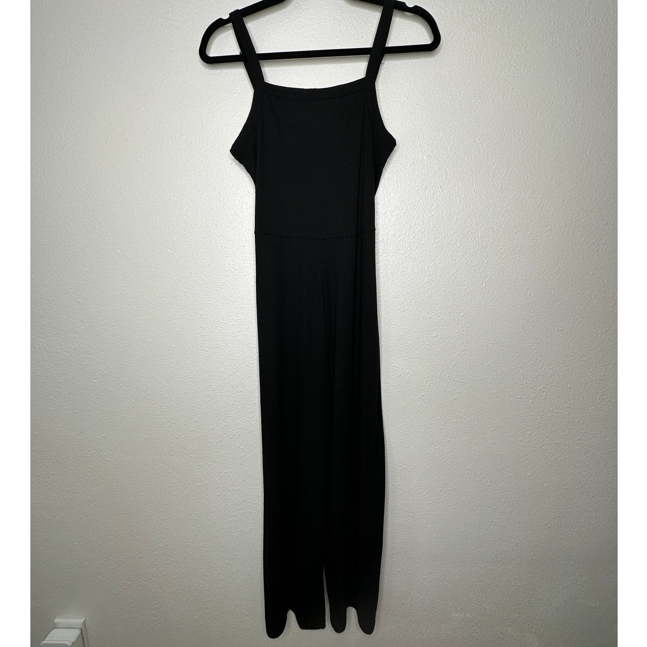 NWT Cotton On The Valerie Strappy Black Wide Leg Ribbed Jumpsuit S
