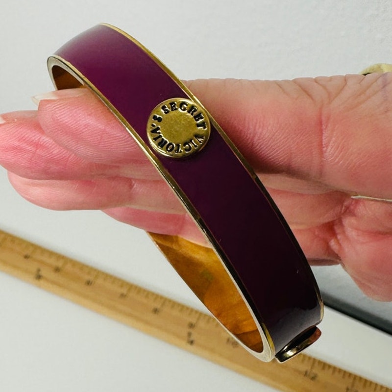 Victoria's Secret Purple & Gold Bangle Monogram Bracelet