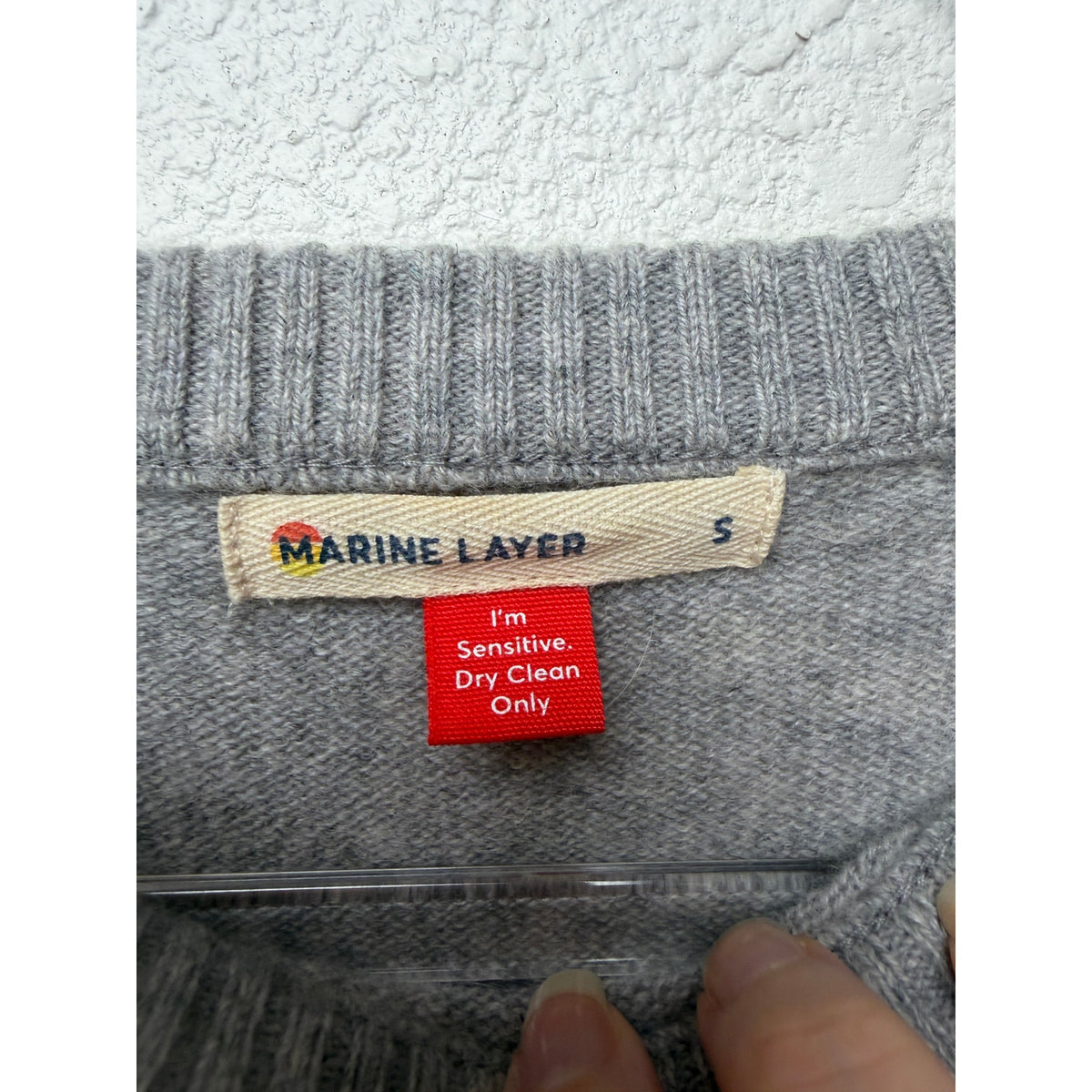 Marine Layer Gray Pink Stripe Cashmere Sweater Women S