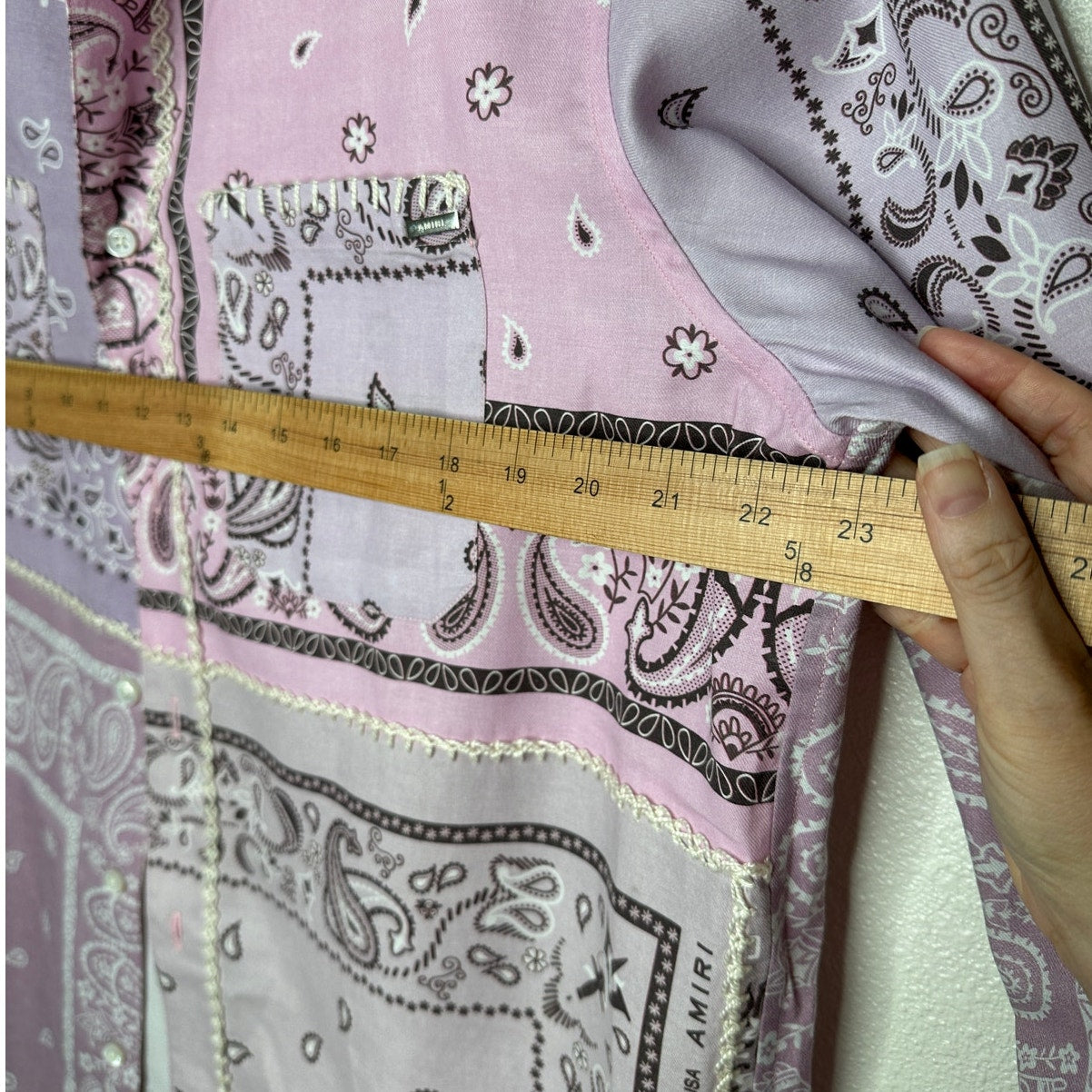 NWT Amiri Lavender Bandana Flannel Button Shirt XL