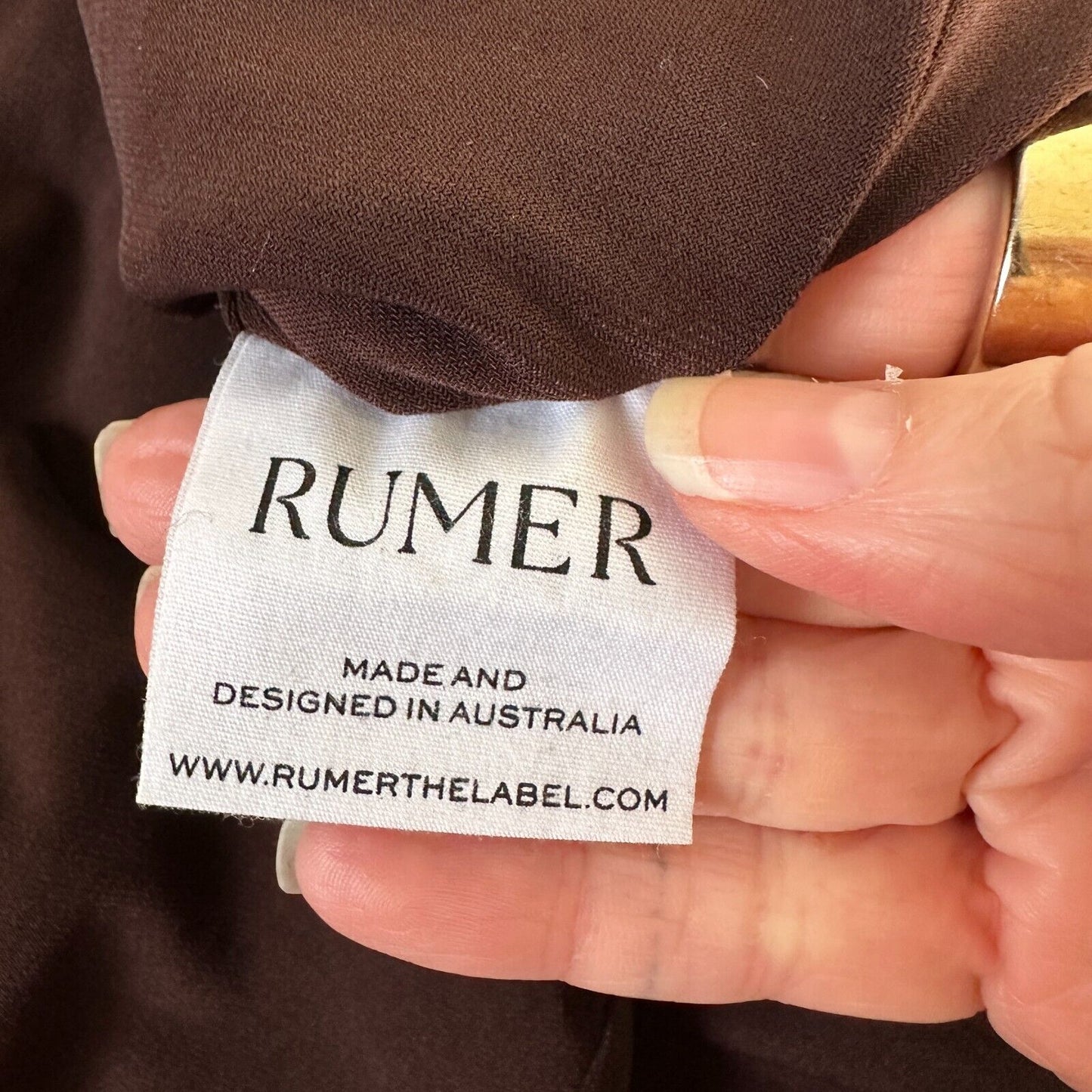 Rumer The Label Chocolate Ribbed Oasis Bandeau Style Cut Outs Lined Maxi S