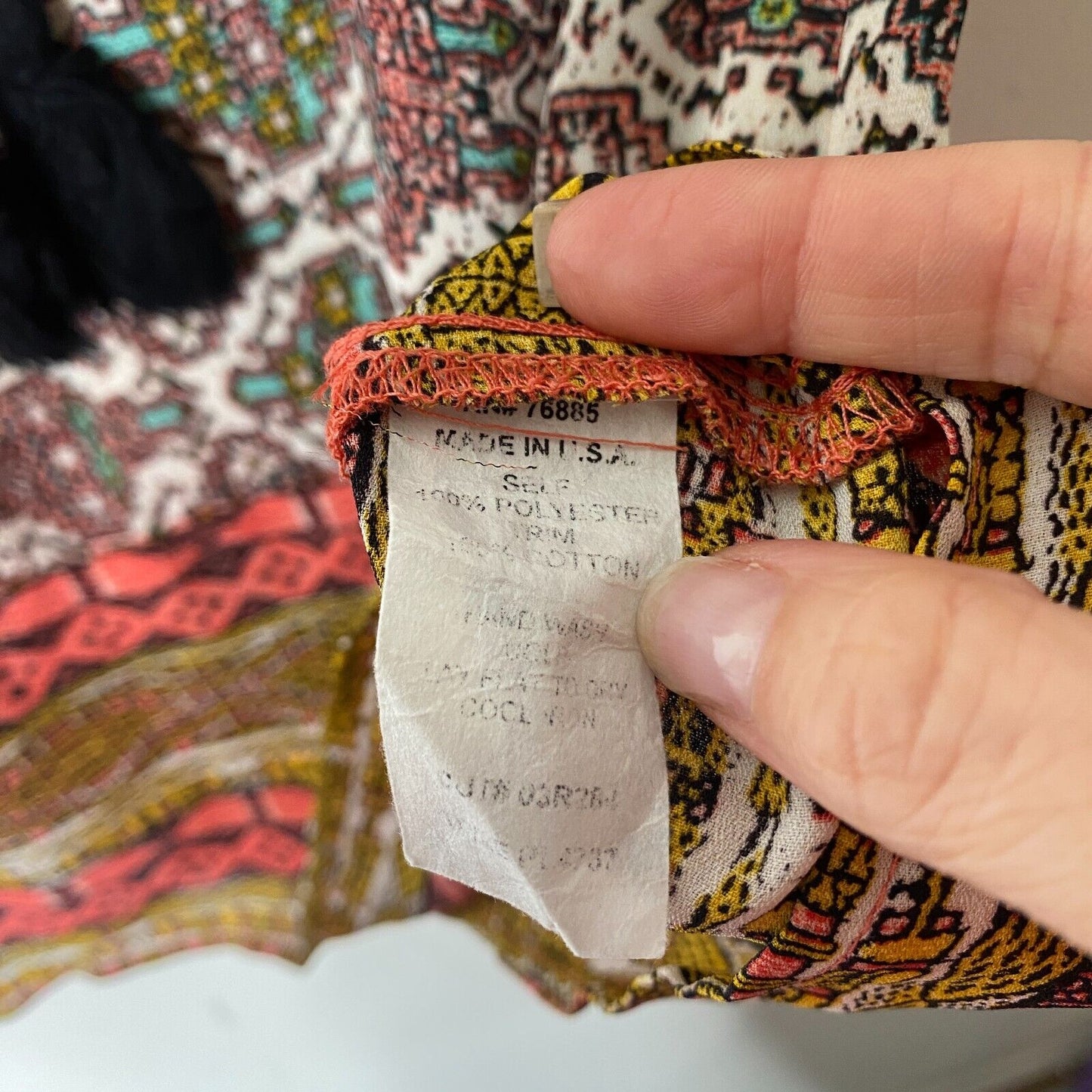 Braeve Brown Peach Teal and Cream Aztec Front Tie Sleeveless Tank Extra Small