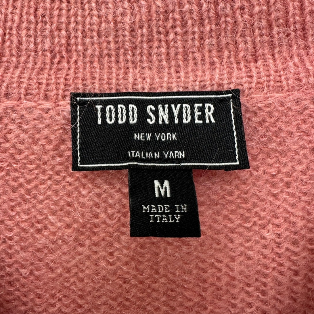 Todd Snyder Mohair Sweater Polo Mens Medium Mauve Pink