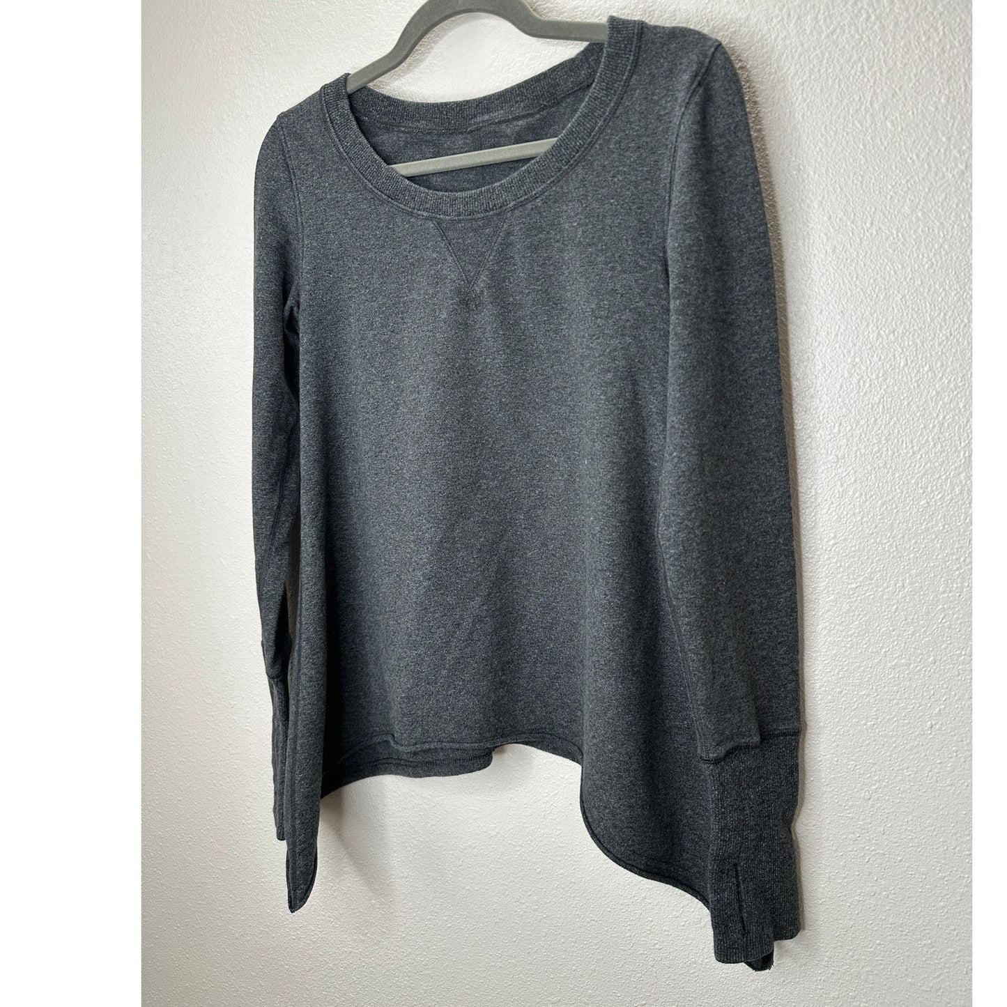 Lululemon Athletic Gray Tea Lounge Pullover Sweater Asymmetrical Hem 6