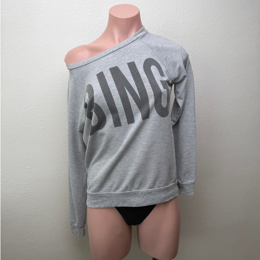 Anine Bing Light Gray BING Graphic Crewneck Sweatshirt Long Sleeve Size S