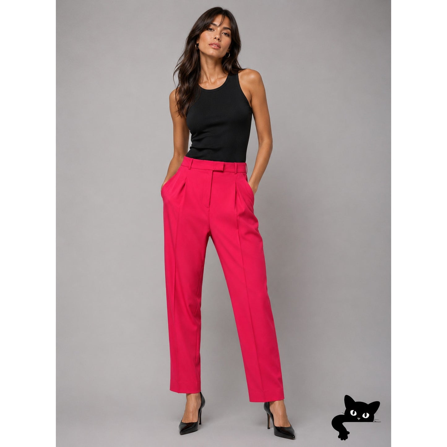 Alexander McQueen Coral Pink Pleated Trousers Women size 10