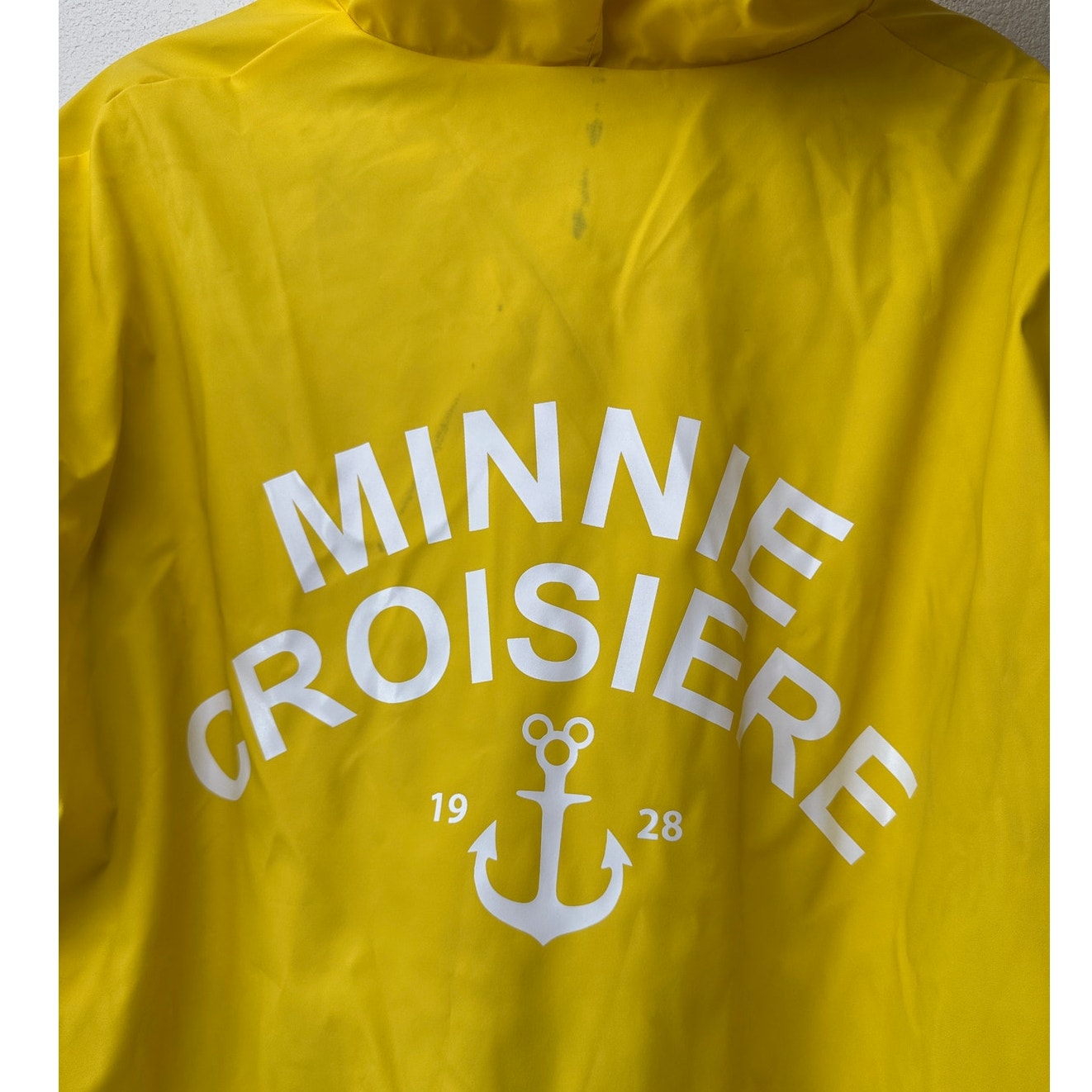Disney Paris Minnie Mouse Yellow Rain Jacket Women XL